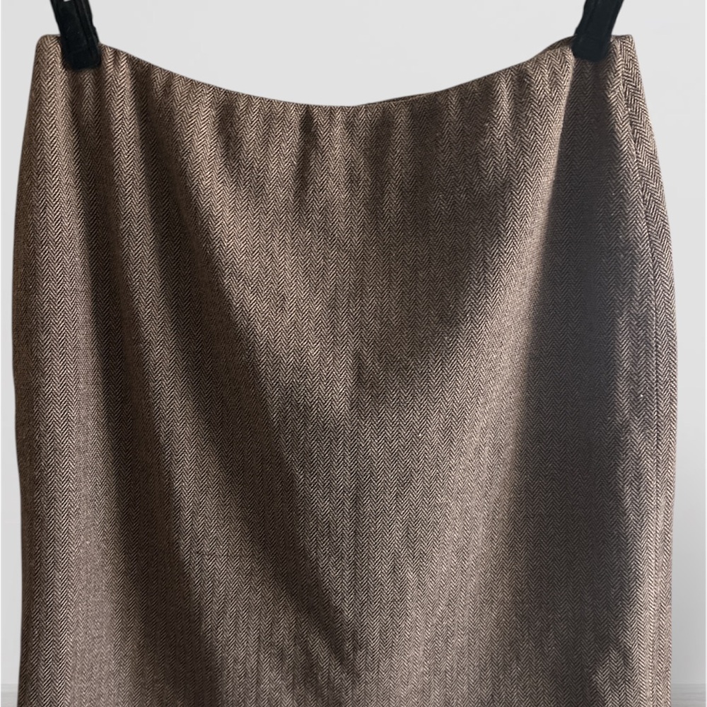 Ralph Lauren Brown Herringbone Pencil Skirt